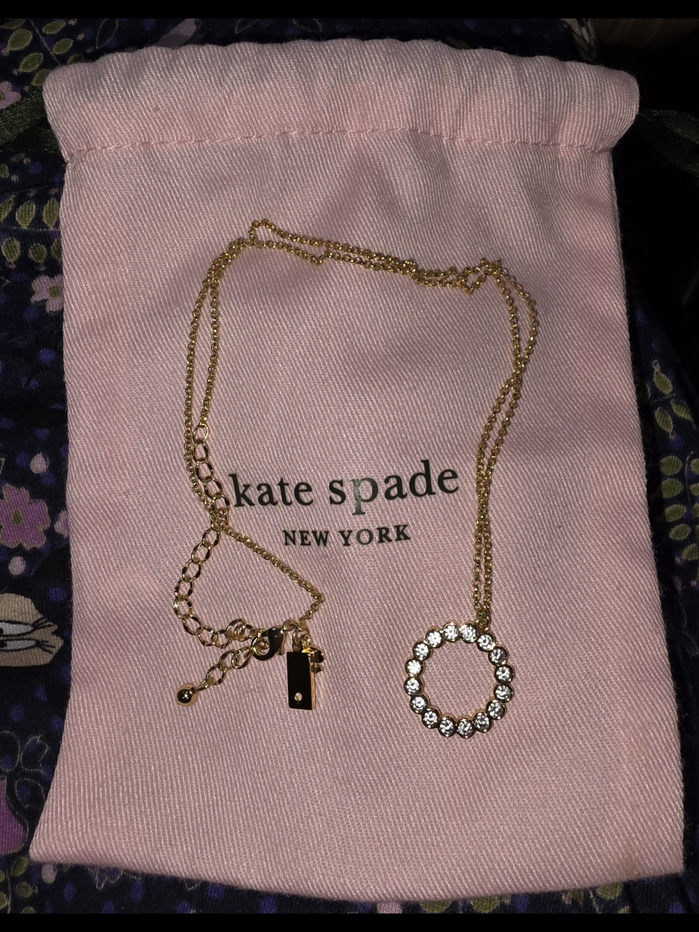 kate spade New York Gold Circle Crystal Pendant Necklace